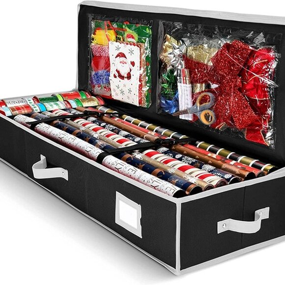 NEW Gift Wrap Organizer, Christmas Wrapping Paper Storage Bag w/Useful Pockets - Picture 1 of 8